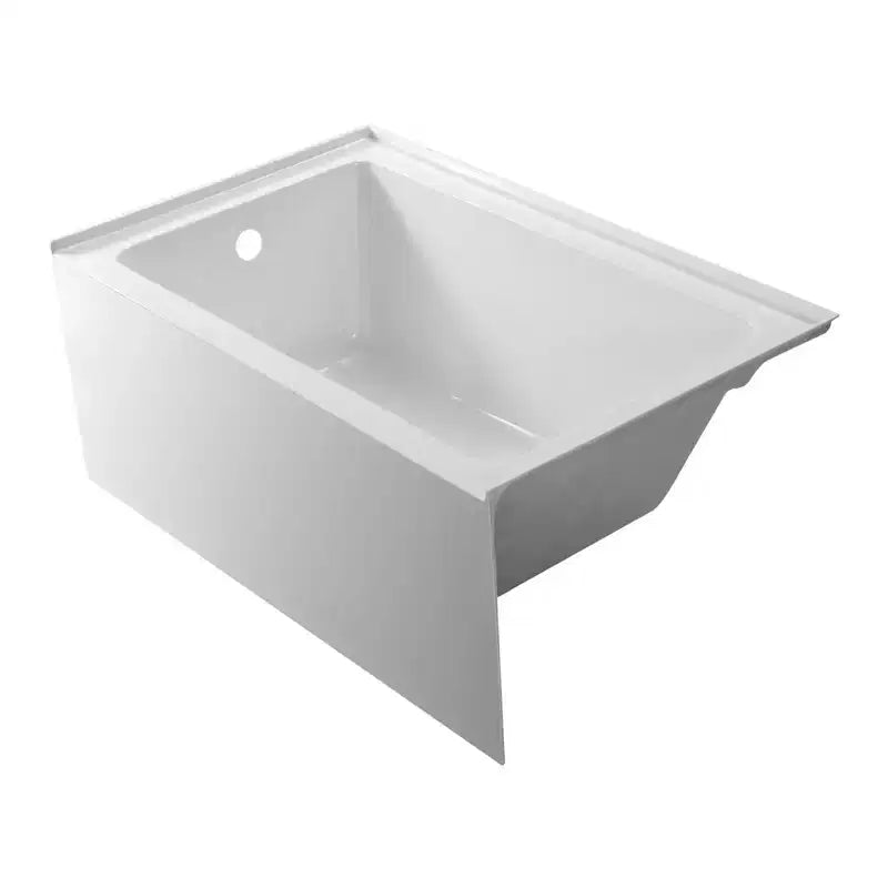 VEVOR Alcove Bathtub, 48 x 30 Contemporary Alcove Acrylic Bathtub, Soaking Bath Tub with Left Hand Drain and Overflow Hole, White