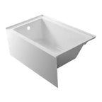 VEVOR Alcove Bathtub, 48 x 30 Contemporary Alcove Acrylic Bathtub, Soaking Bath Tub with Left Hand Drain and Overflow Hole, White