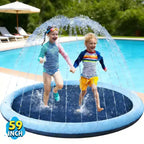 HeyGo 59 Non-Slip Splash Pad - Thick Sprinkler Pool Water Toy for Kids & Dogs (Blue)