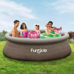 Funsicle Piscine hors sol ronde 305 cm x 76 cm QuickSet à anneau gonflable, aspect osier