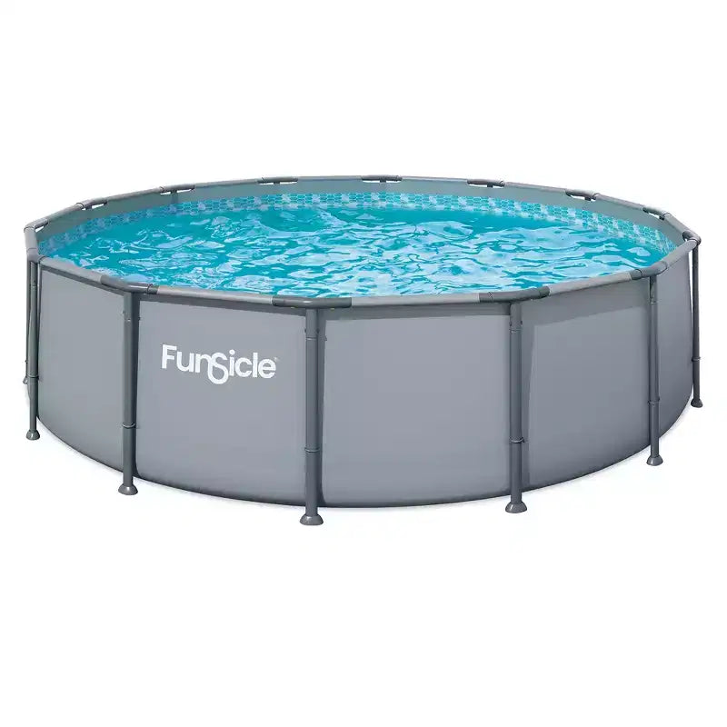 Funsicle 14' x 42 Oasis Round Above Ground Swimming Pool Set, Cool Gray