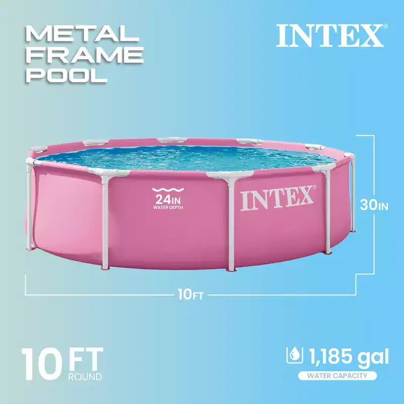 Piscine hors-sol à cadre métallique INTEX 3,05m x 76cm, Piscine seule - Rose