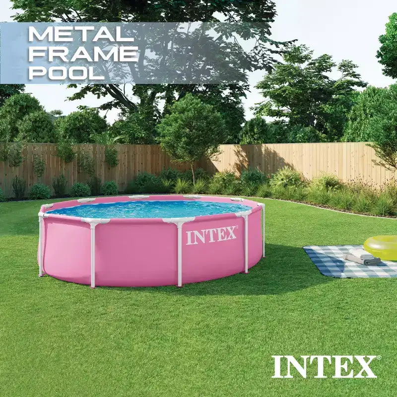 Piscine hors-sol à cadre métallique INTEX 3,05m x 76cm, Piscine seule - Rose