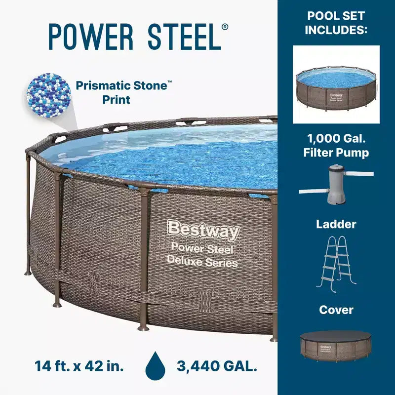 Piscine hors sol Bestway Power Steel 13' x 42 avec auvent