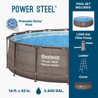 Piscine hors sol Bestway Power Steel 13' x 42 avec auvent