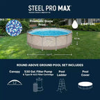 Piscine hors sol Bestway Power Steel 13' x 42 avec auvent
