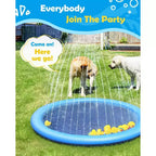 HeyGo Tapis de jeu anti-dérapant pour chiens et enfants - 67 pour grands chiens, jouet d'arrosage extérieur durable en bleu