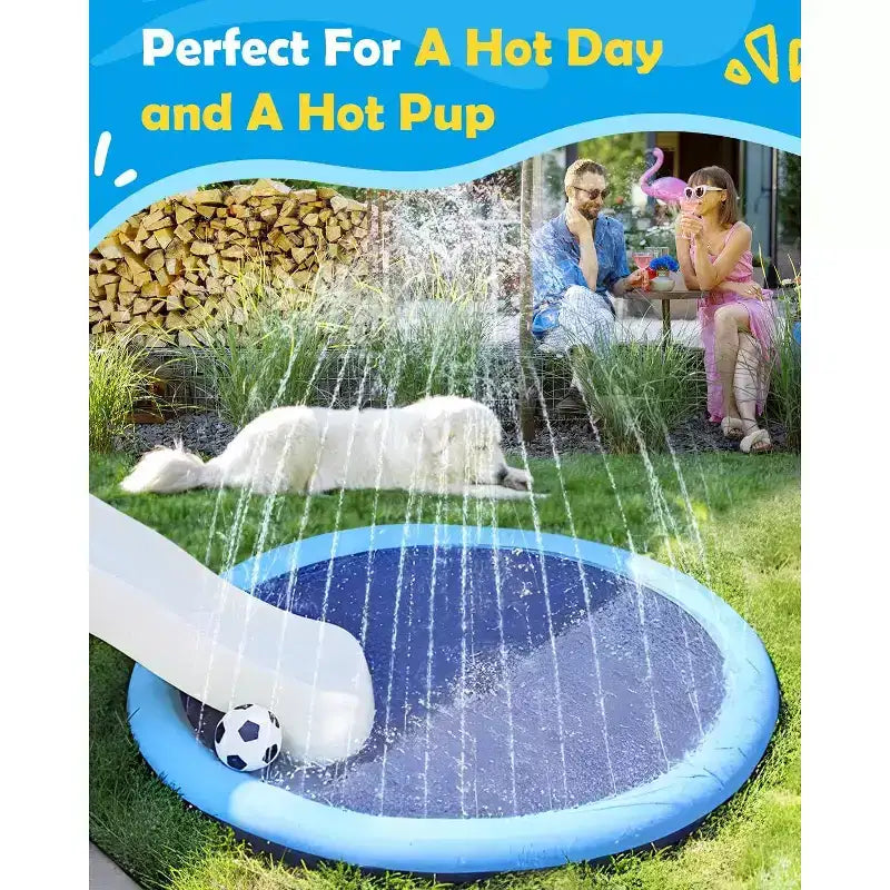 HeyGo Tapis de jeu anti-dérapant pour chiens et enfants - 67 pour grands chiens, jouet d'arrosage extérieur durable en bleu