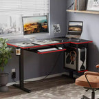 Bureau de jeu debout Bestier 57, bureau d'écriture réglable en hauteur, poste de travail assis-debout, table d'ordinateur de bureau à domicile pour l'étude et le tapis de marche