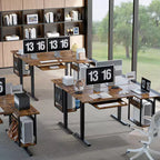 Bureau de jeu debout Bestier 57, bureau d'écriture réglable en hauteur, poste de travail assis-debout, table d'ordinateur de bureau à domicile pour l'étude et le tapis de marche