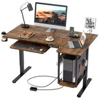 Bureau de jeu debout Bestier 57, bureau d'écriture réglable en hauteur, poste de travail assis-debout, table d'ordinateur de bureau à domicile pour l'étude et le tapis de marche