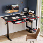 Bureau de jeu debout Bestier 57, bureau d'écriture réglable en hauteur, poste de travail assis-debout, table d'ordinateur de bureau à domicile pour l'étude et le tapis de marche