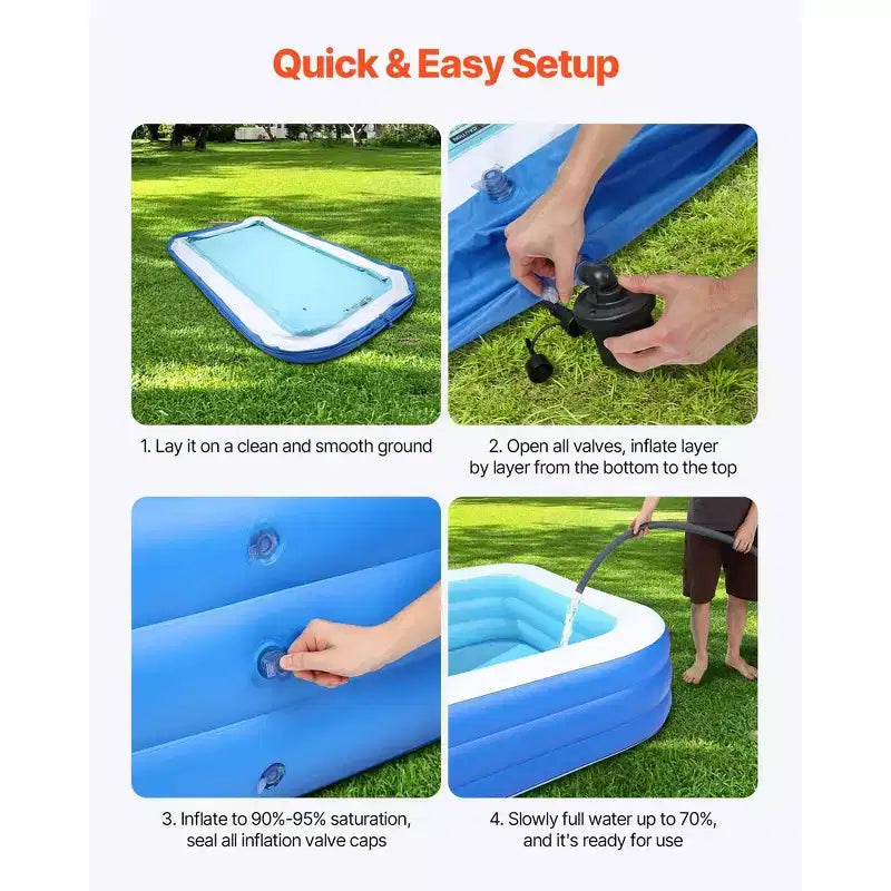 Piscine Gonflable Grande Piscine Gonflable pour Enfants Adultes Famille Robuste
