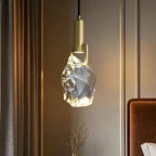 Suspension moderne en cristal texturé pour salon