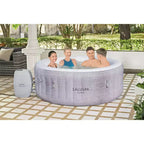 Spa gonflable Bestway SaluSpa Cancun AirJet pour 2 à 4 personnes, bain à remous portable rond de 71 x 26 pouces pour l'extérieur avec 120 jets apaisants et couvercle, gris