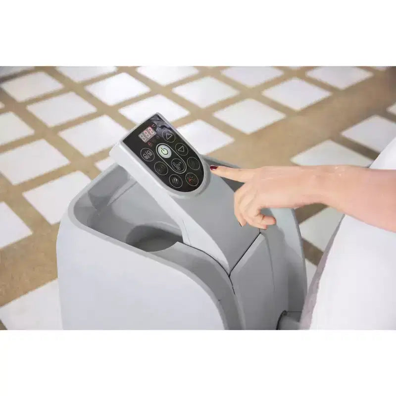 Spa gonflable Bestway SaluSpa Cancun AirJet pour 2 à 4 personnes, bain à remous portable rond de 71 x 26 pouces pour l'extérieur avec 120 jets apaisants et couvercle, gris