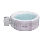 Spa gonflable Bestway SaluSpa Cancun AirJet pour 2 à 4 personnes, bain à remous portable rond de 71 x 26 pouces pour l'extérieur avec 120 jets apaisants et couvercle, gris