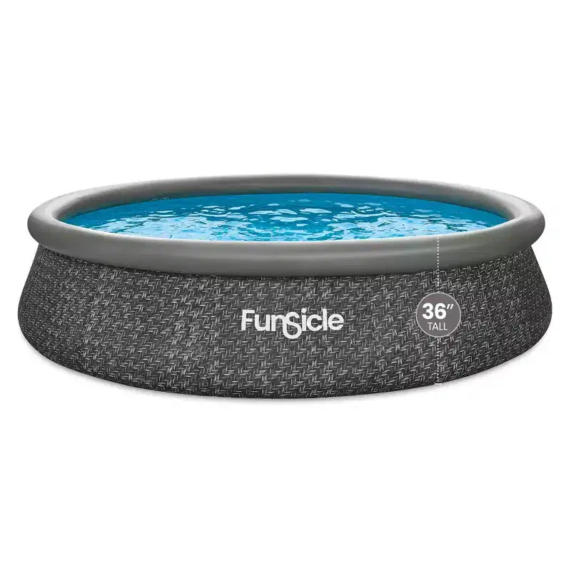 Funsicle 14' x 36 QuickSet Ring Top Above Ground Swimming Pool Dark Herringbone
