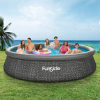 Funsicle Piscine hors-sol QuickSet Ring Top 4,27 m x 91 cm motif chevrons foncés