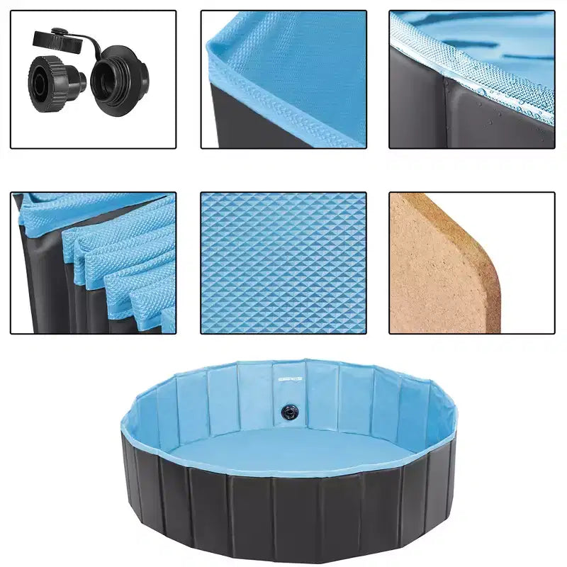 Piscine pliable Yaheetech pour animaux de compagnie, baignoire pour chiens, pour jardin et cour