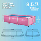 Piscine hors sol INTEX pour jardin, rose