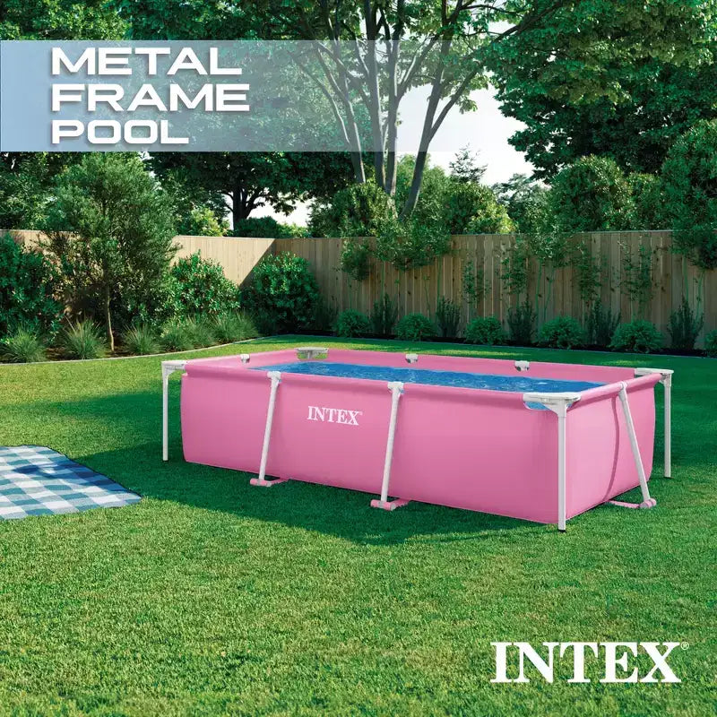 Piscine hors sol INTEX pour jardin, rose