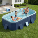 NAYSAYE Foldable Non-Inflatable Swimming Pool Portable PVC Shell Kids Adults Pool, Dog Pool for Outdoor Backyard Garden Easy Setup