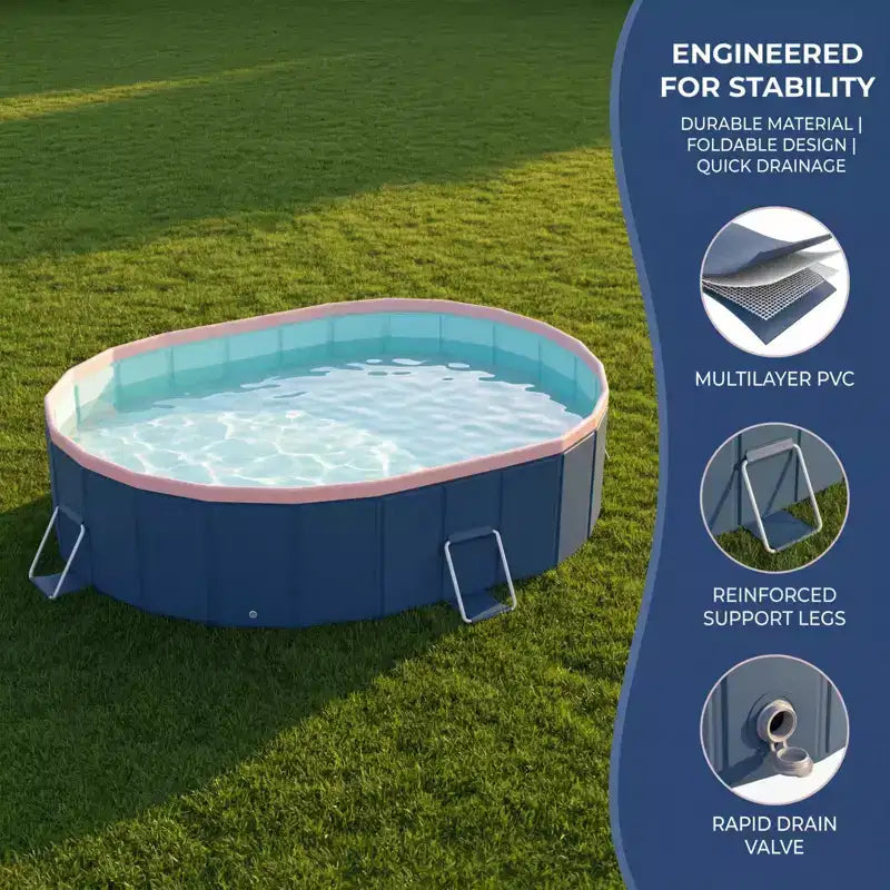 NAYSAYE Piscine Pliable Non Gonflable Coque en PVC Portable Piscine pour Enfants et Adultes, Piscine pour Chien pour Jardin Extérieur Facile à Installer