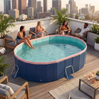 NAYSAYE Piscine Pliable Non Gonflable Coque en PVC Portable Piscine pour Enfants et Adultes, Piscine pour Chien pour Jardin Extérieur Facile à Installer