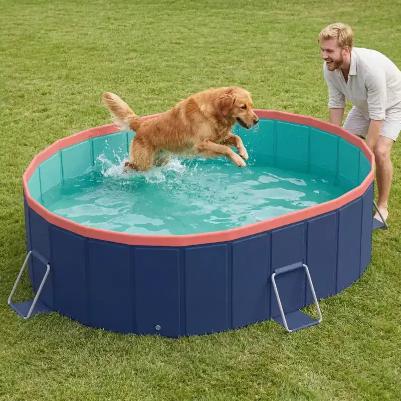 NAYSAYE Piscine Pliable Non Gonflable Coque en PVC Portable Piscine pour Enfants et Adultes, Piscine pour Chien pour Jardin Extérieur Facile à Installer