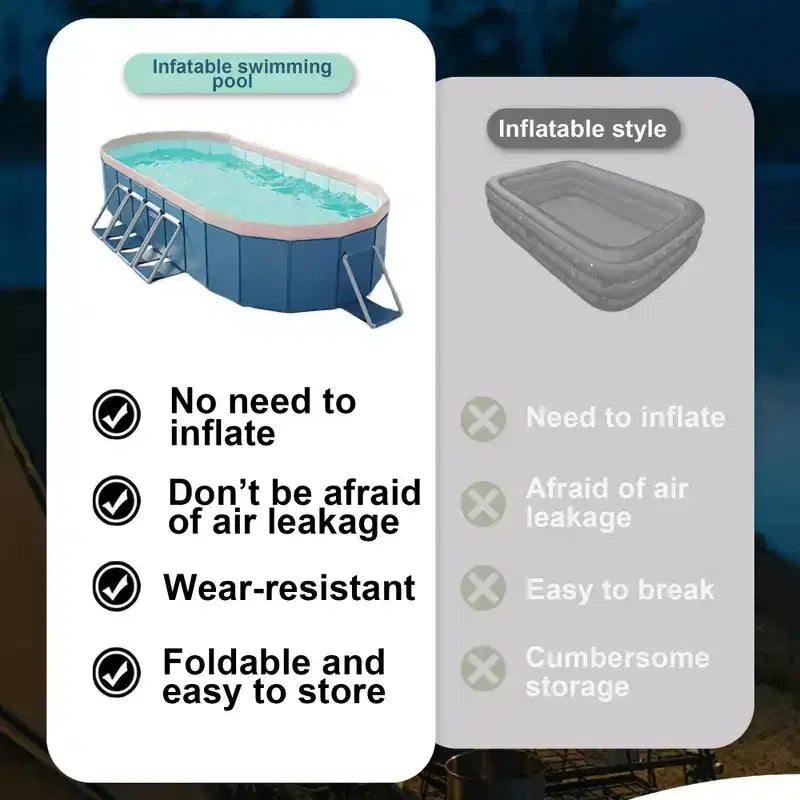 NAYSAYE Piscine Pliable Non Gonflable Coque en PVC Portable Piscine pour Enfants et Adultes, Piscine pour Chien pour Jardin Extérieur Facile à Installer