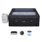 SaluSpa 69 x 64.5 x 24 Glacial Heat ThermaCore Ice Bath & Hot Tub Airjet 4 Black Stone Square