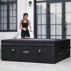 SaluSpa 69 x 64,5 x 24 Bain Glacial ThermaCore Chaleur et Baignoire Spa Airjet 4 Pierres Noires Carrées