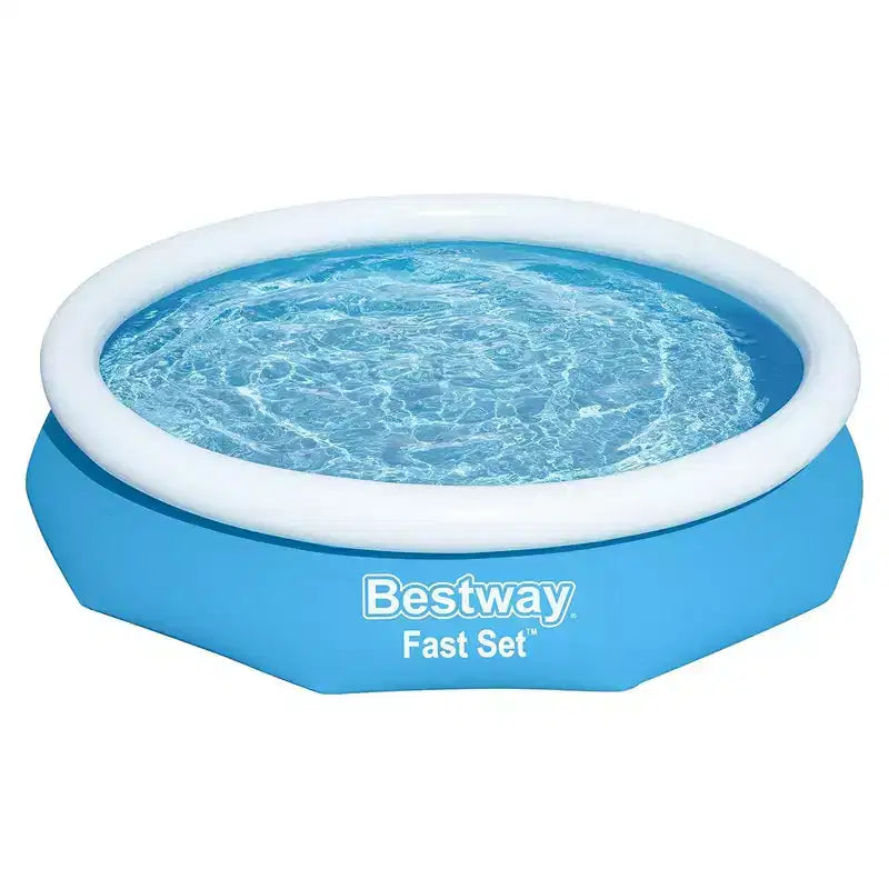 Bestway Fast Set 10' x 26 Above Ground Pool, Round Inflatable Ring Top Pool