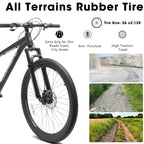Mountain bike GDFStudio Trailcrest da 26 pollici per tutti i terreni, 21 velocità, con sospensione anteriore