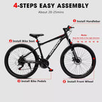 Mountain bike GDFStudio Trailcrest da 26 pollici per tutti i terreni, 21 velocità, con sospensione anteriore