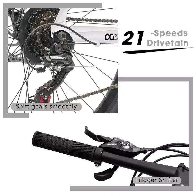 Mountain bike GDFStudio Trailcrest da 26 pollici per tutti i terreni, 21 velocità, con sospensione anteriore