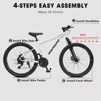 Mountain bike GDFStudio Trailcrest da 26 pollici per tutti i terreni, 21 velocità, con sospensione anteriore