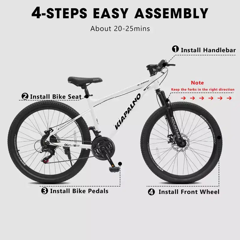 Mountain bike GDFStudio Trailcrest da 26 pollici per tutti i terreni, 21 velocità, con sospensione anteriore