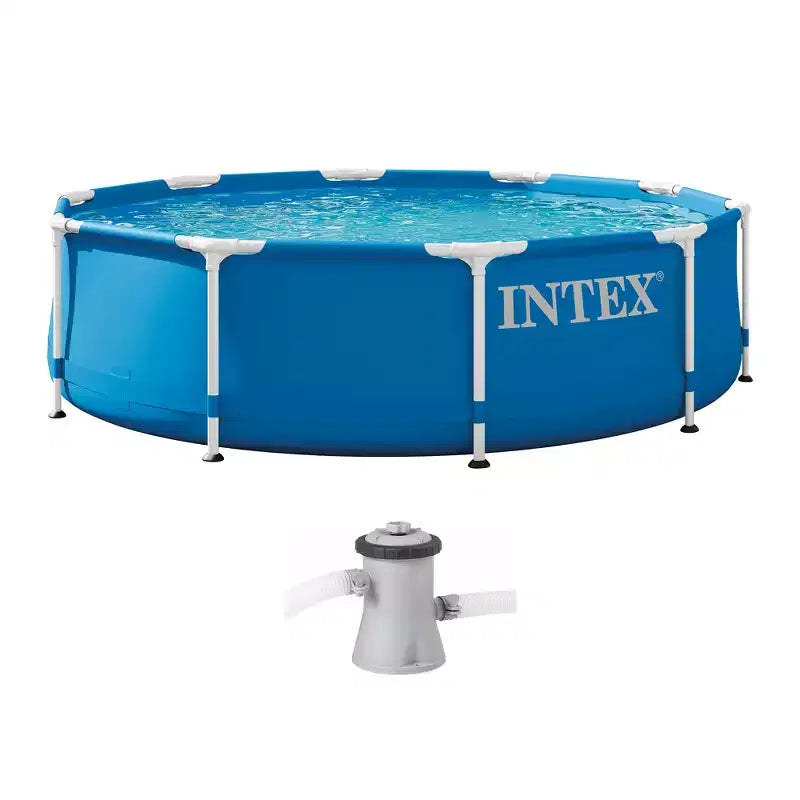 Intex 28211EH 12' x 30 Metal Frame Round Above Ground Swimming Pool with Pump