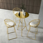 Tables de bar tripodes rondes en métal doré, style glamour moderne
