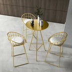 Tables de bar tripodes rondes en métal doré, style glamour moderne