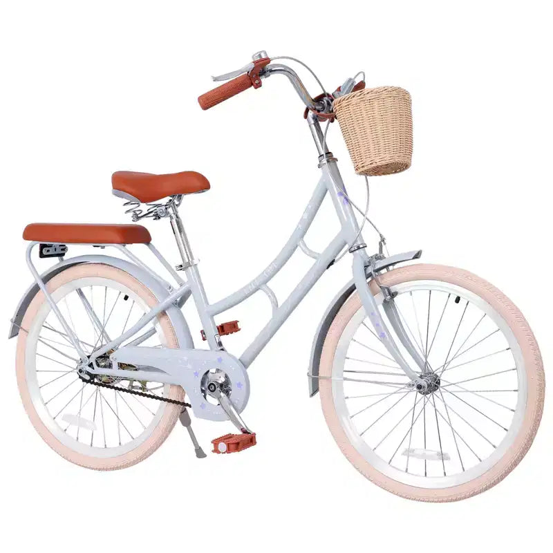 NAYSAYE Bicicletta Beach Cruiser da ragazza con cestino anteriore e robusto telaio in acciaio per comodi spostamenti in città, blu, 58.39*24.53*36.93