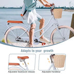 NAYSAYE Bicicletta da donna Beach Cruiser con cestino anteriore e telaio robusto per comodi spostamenti in città, Blu, 63,98*24,53*38,82