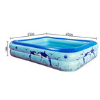 HeyGo Piscine gonflable à 2 anneaux 45 x 35 x 14 avec impression orque, piscine pour enfants, tout-petits et adultes en PVC durable, pour s'amuser dans le jardin