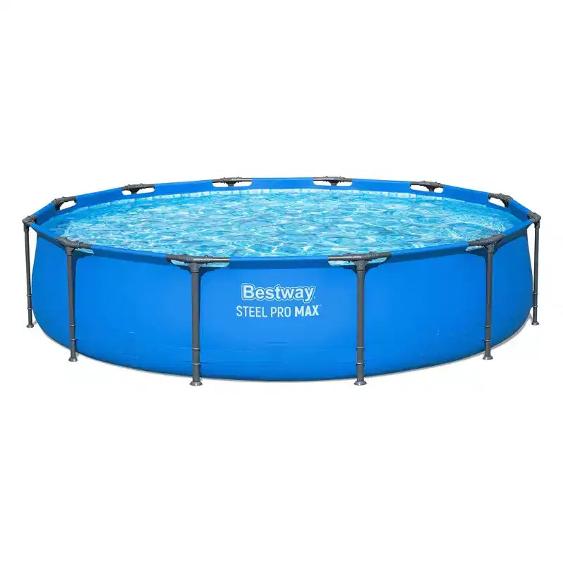 Bestway Steel Pro MAX 12 x 30 Metal Frame Above Ground Pool, Blue, POOL ONLY
