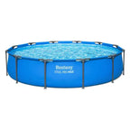 Bestway Steel Pro MAX 12 x 30 Metal Frame Above Ground Pool, Blue, POOL ONLY