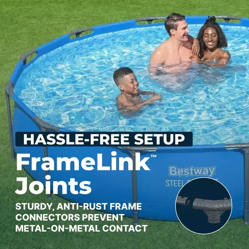 Piscine hors sol Bestway Steel Pro MAX 3,66 m x 76 cm avec cadre en métal, bleue, PISCINE SEULE