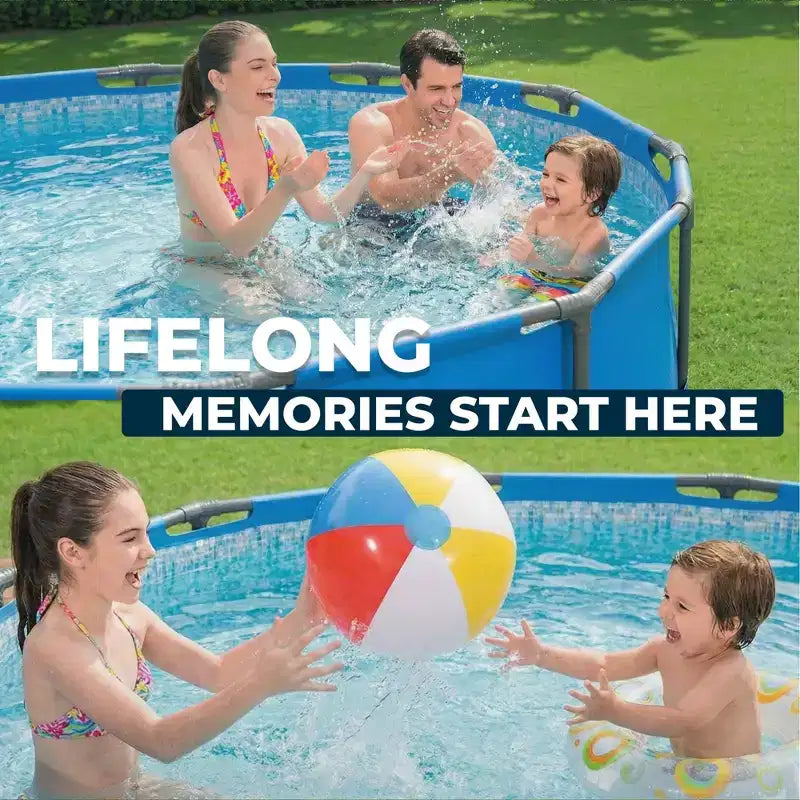 Piscine hors sol Bestway Steel Pro MAX 3,66 m x 76 cm avec cadre en métal, bleue, PISCINE SEULE