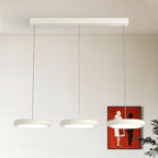 Suspension moderne à 3 lumières LED en verre opale pour salle à manger